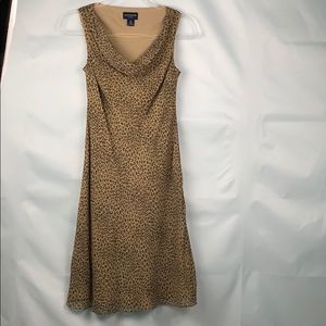 Ann Taylor 100% silk leopard print dress